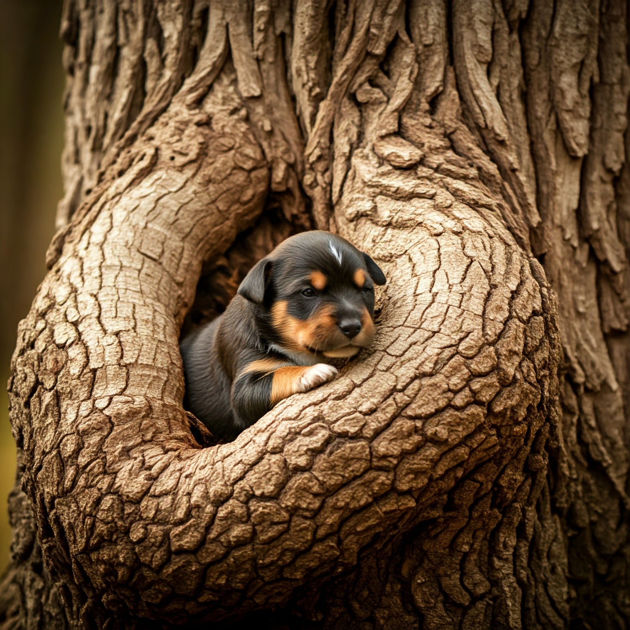 El cachorro y su mamá árbol